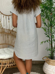  Solid Short Sleeve Casual Mini Dress