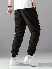 Abstract Letter & Mark Print Cargo Pants Men