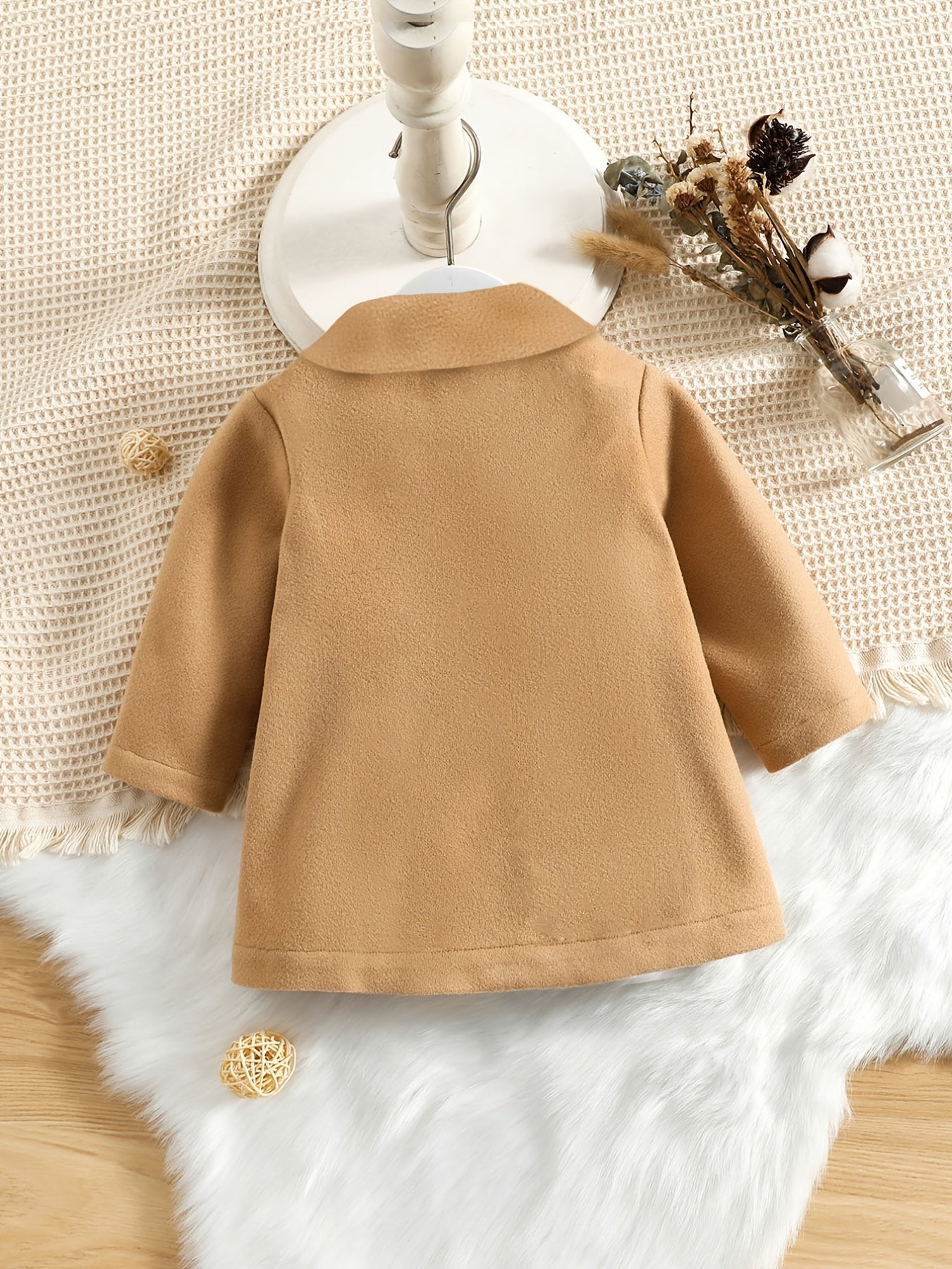 Girls Double Breasted Sweet Coat Doll Collar Long Sleeve Fall Winter Outwear