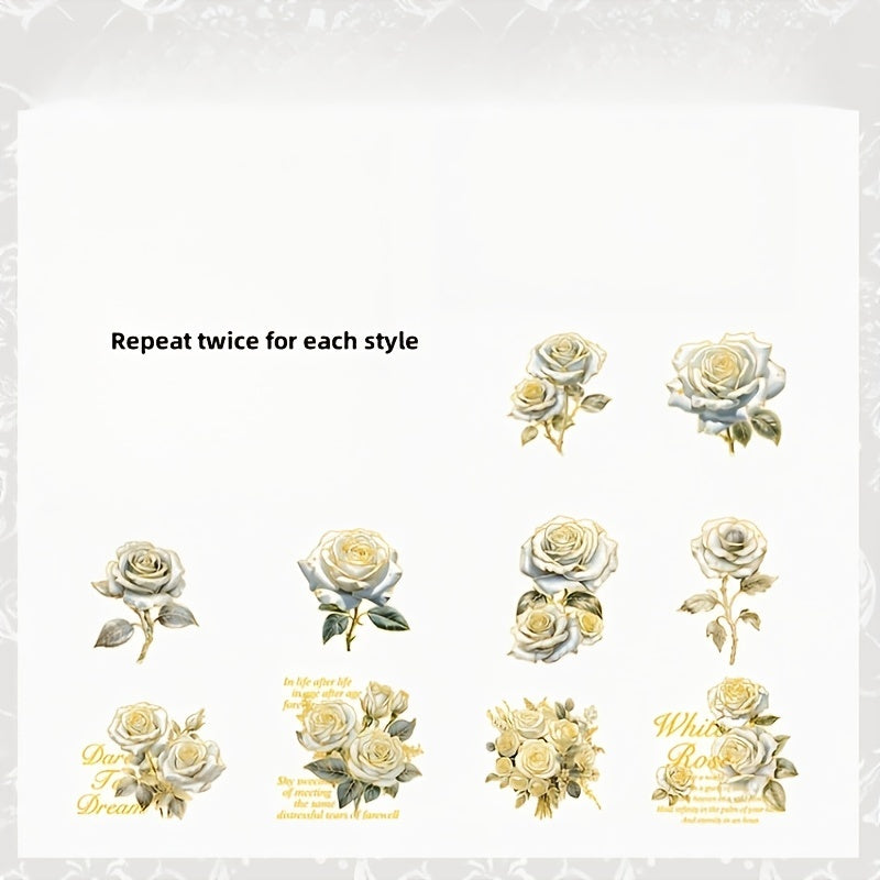 20pcs Rose Flower Gift Series Sticker Pack DIY Decorative Stickers