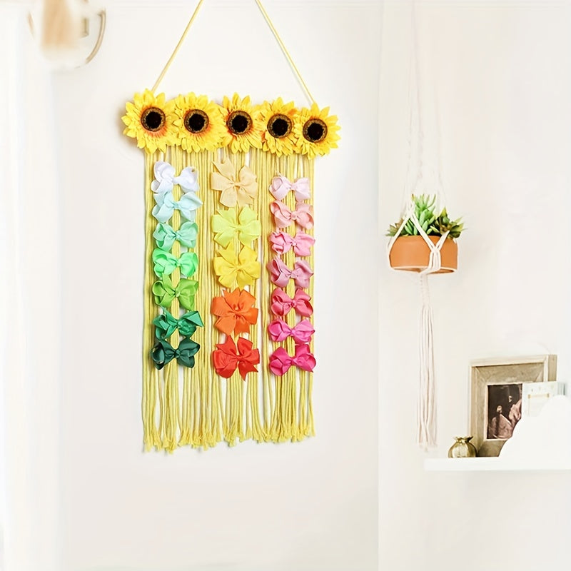 Girls Bow Bow Hair Hoop Storage Hair Clip Hanging Organizer