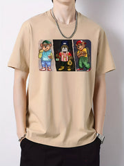 Animal Print Men's Cotton Graphic Crew Neck Active T shirt