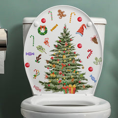 Christmas Tree Toilet Sticker Bathroom Decoration Removable Waterproof