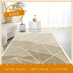 Soft Fluffy Geometric Area Rug for Living Room, Bedroom - Water