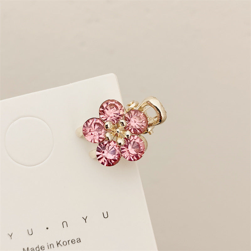 Crystal Flower Mini Hair Claw Clip Vintage Hairclip Hair Accessories