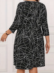  Stripe Print A Line Dress