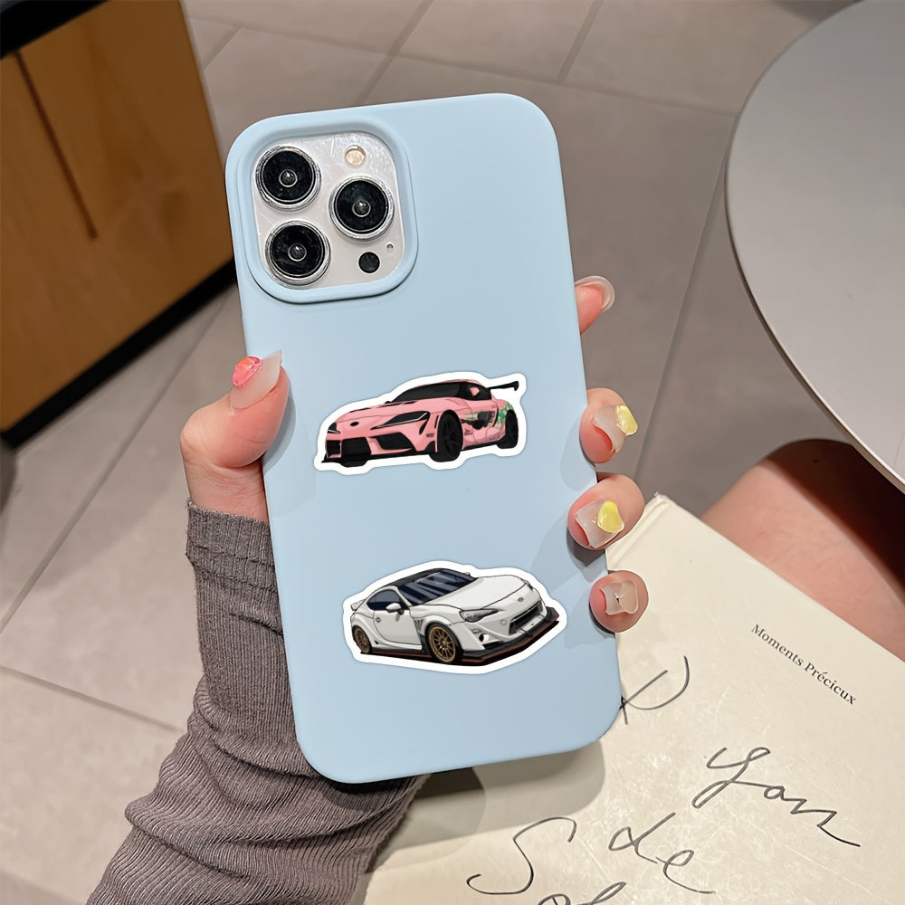 61-Piece JDM Car Stickers - Waterproof for Laptops, Phones