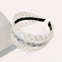 Star Lace Wide Brimmed Headband Holiday Hair Hoop