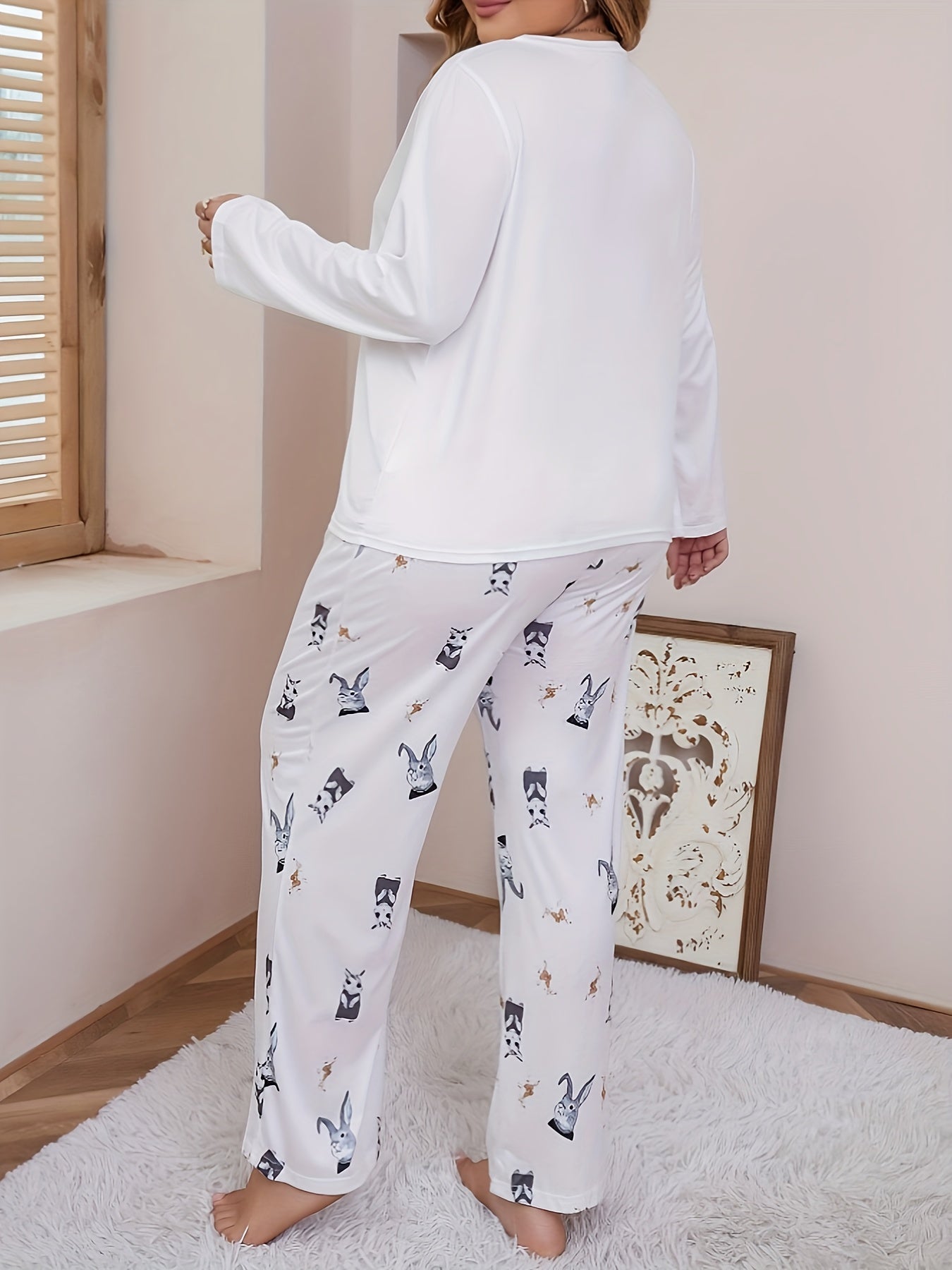  Rabbit & Star Print Loungewear Set