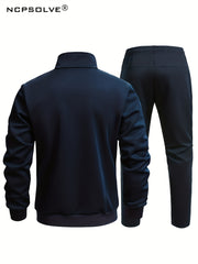 Men's Sports Suit Stand Collar Jacket & Comfortable Pants