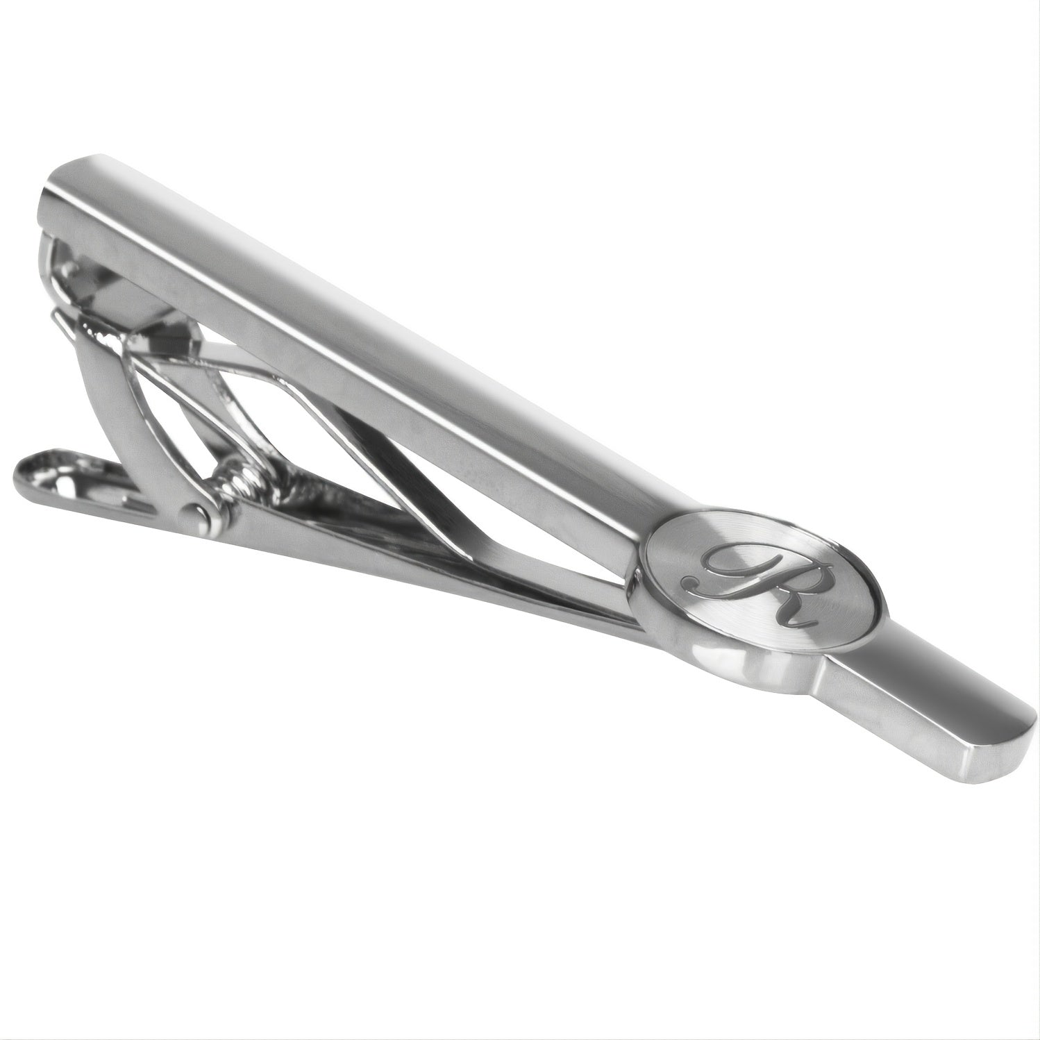 Business Casual Letter Print Copper Silver Tie Clip Gift For Men