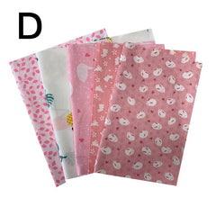 5pcs DIY Cotton Cloth Flower Print Fabric Sewing Supplies