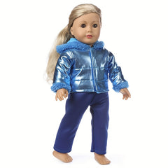 17" Doll Clothes Set for Synthetic Gemstone Doll - Blue Pants Outfit