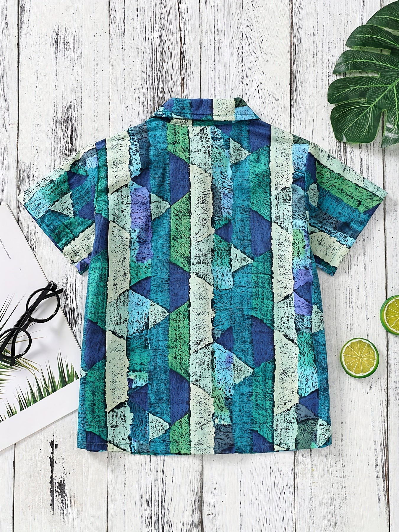 Boys Block Shirt for Beach Vacation