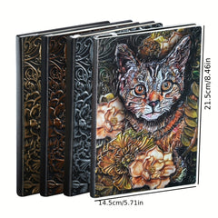 A5 Cat Embossed Vintage Notebook - 100 Sheets