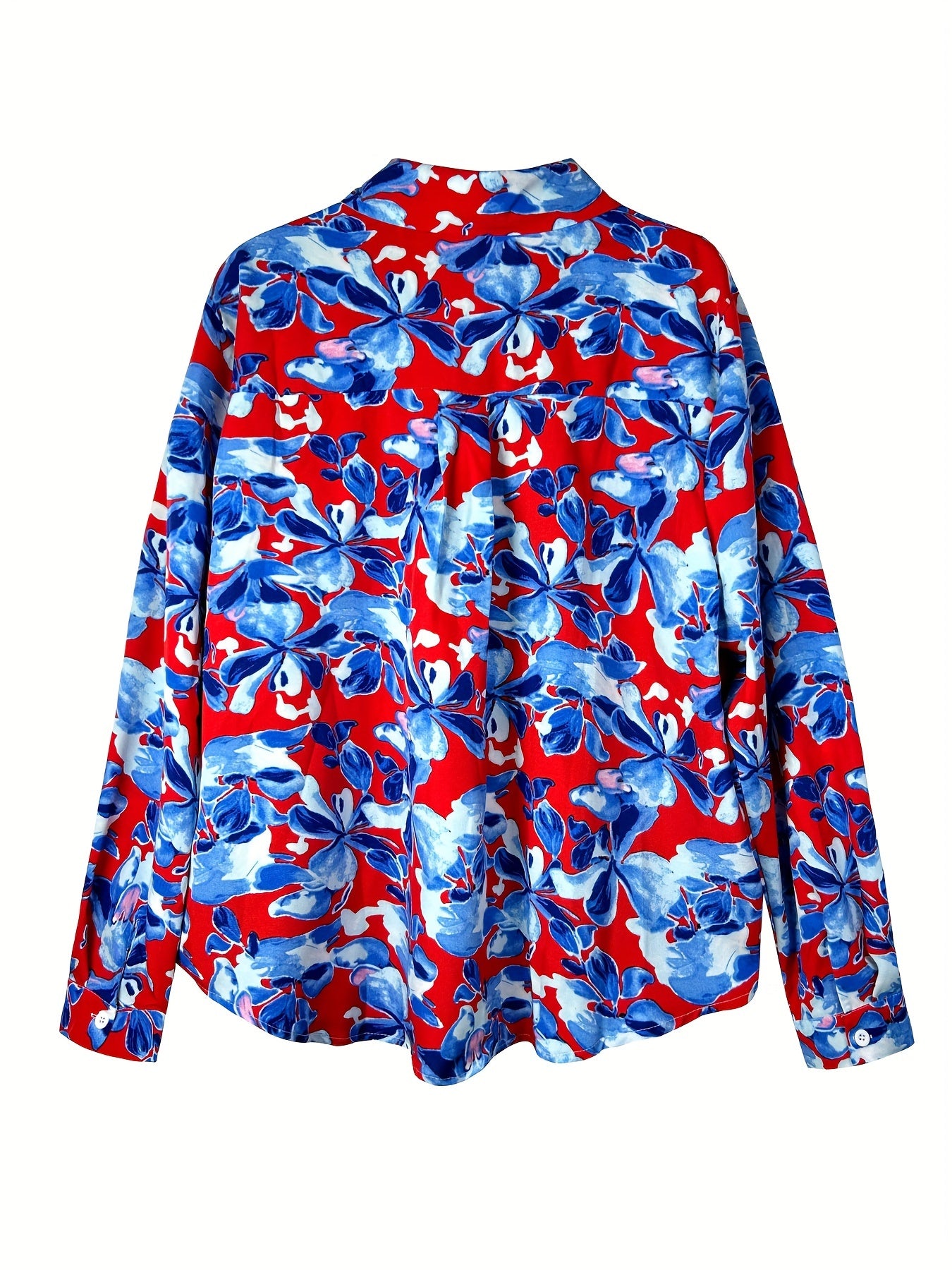 Floral Print Long Sleeve Boho Blouse