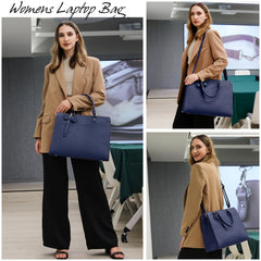 15.6 Inch Waterproof Laptop Tote Bag PU Leather Briefcase