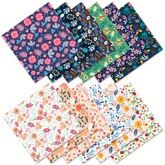 12pcs Flower Series Brochure Paper for DIY Background Scrapbook Art