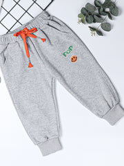 Girls' Smile Face Embroidered Jogger Sweatpants