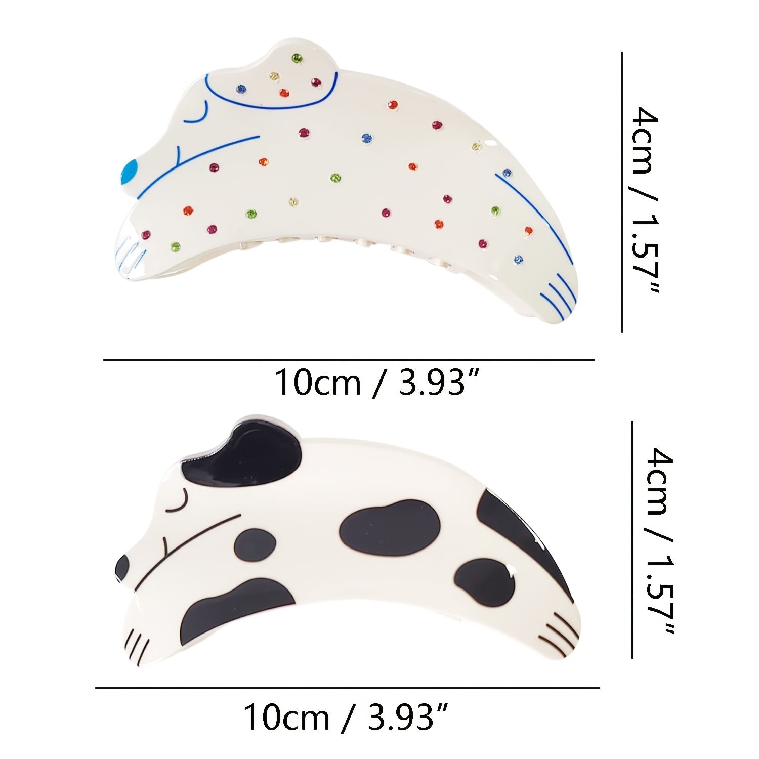 Cartoon Spotted Dog Hair Claw Banana Clip Hairgrip