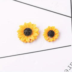 10pcs Sunflower Daisy Resin Beads Pendants for Jewelry Making