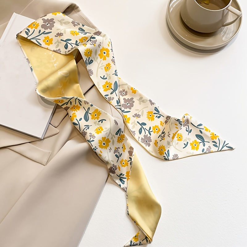 Yellow Geometric Dot Point Scarf for Women
