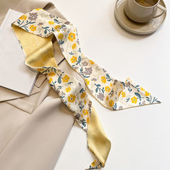 Yellow Geometric Dot Point Scarf for Women