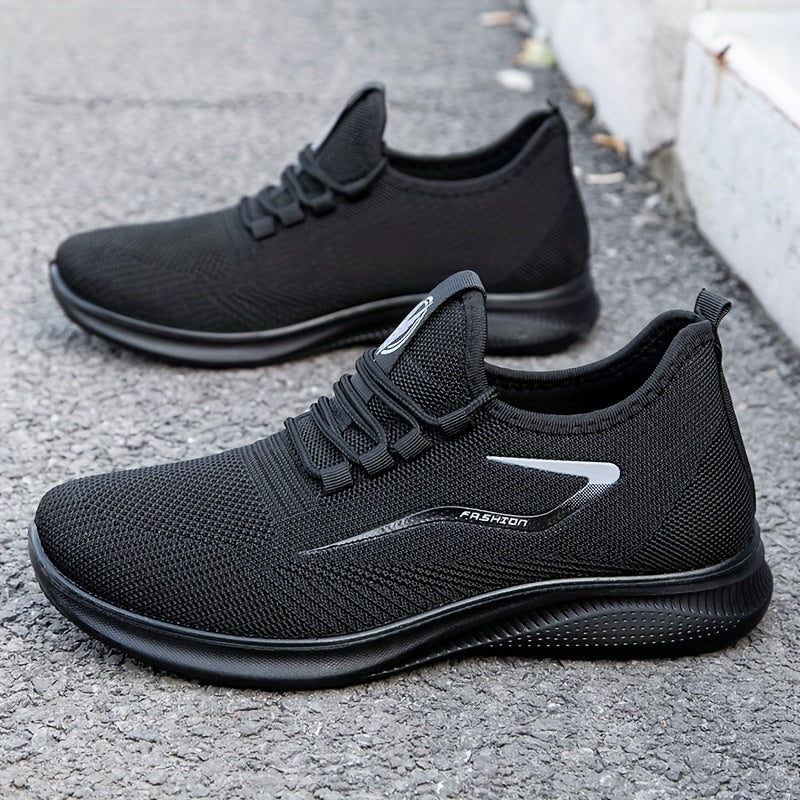 Men's Breathable Running Shoes Comfy Non Slip Lace Up Sneakers