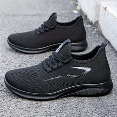 Men's Breathable Running Shoes Comfy Non Slip Lace Up Sneakers