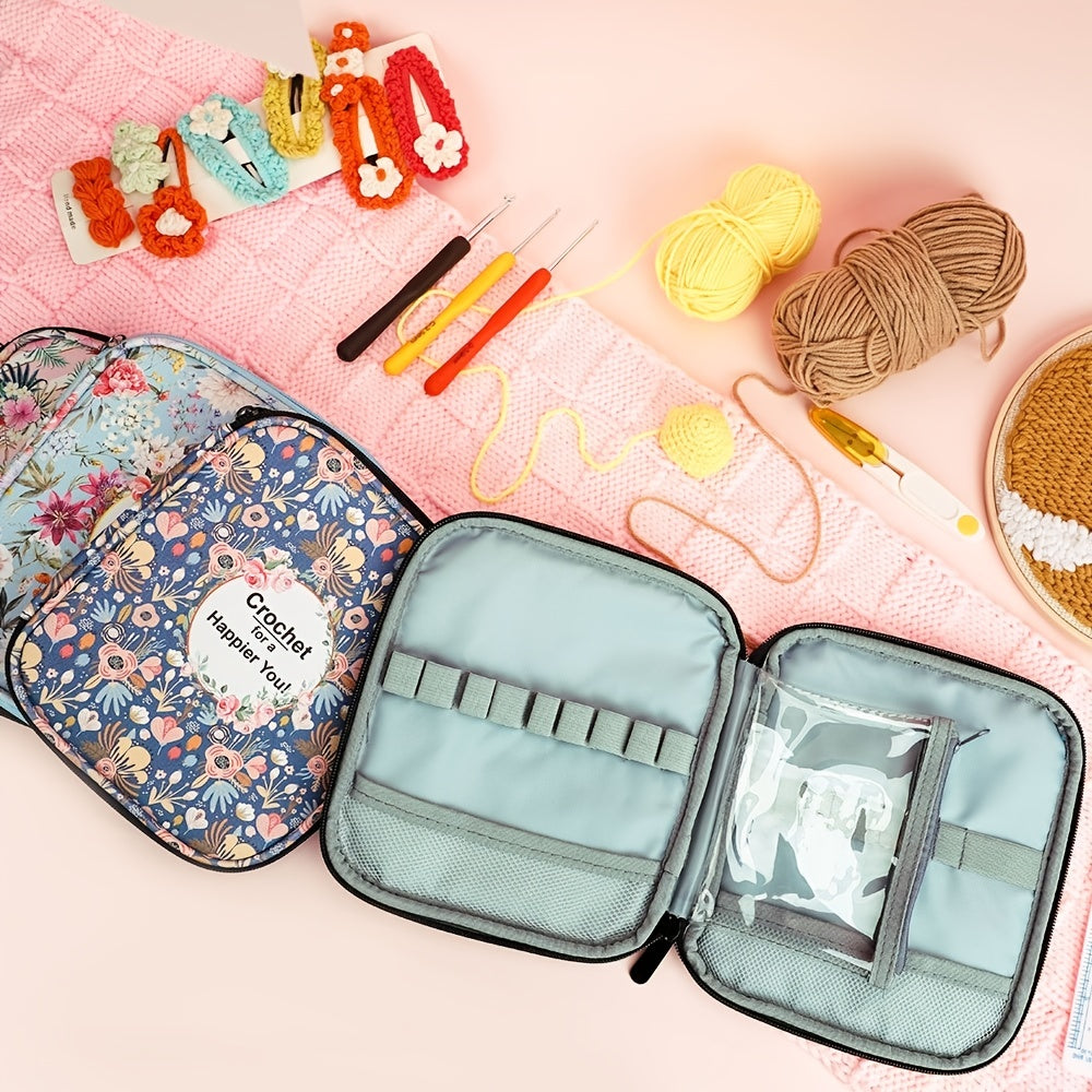 Knitting Needle Case Portable Crochet Needle Case Travel Organizer Storage Bag