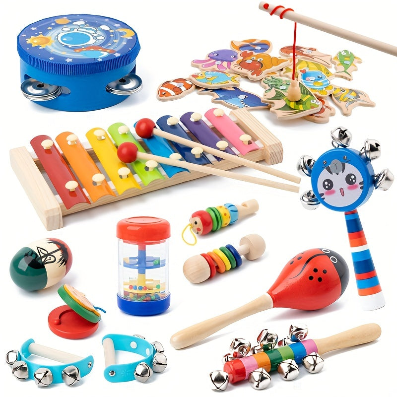 Wooden Montessori Toys Ringing Bells Beaded Ringing Bells Music Toys