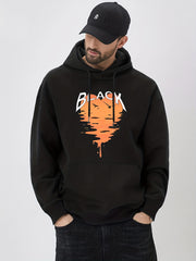 Heart Shape Print Hoodie Men's Graphic Pullover Hoodie