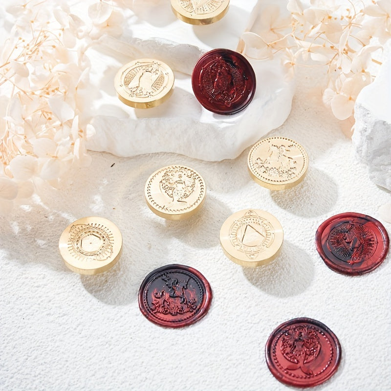 Brass Seal with Magical Bird Pattern - Ideal for Gift Wrapping and Invitations