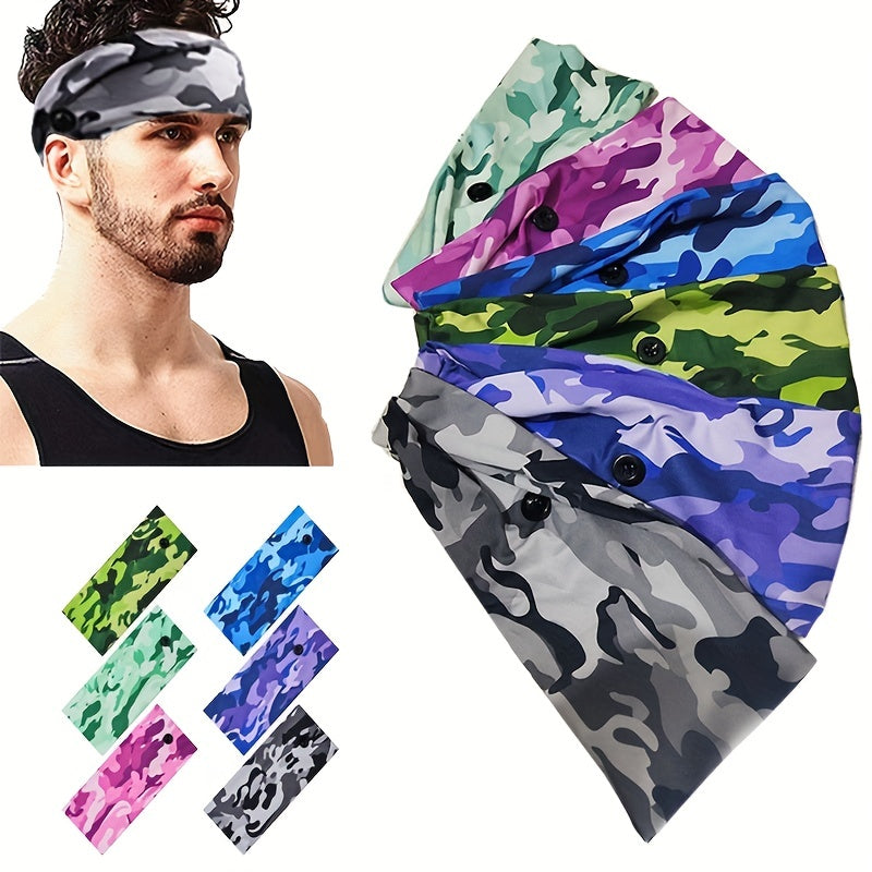 Camo Sports Headband Wicking Elastic Hairband Couple Hair Accessories
