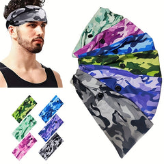 Camo Sports Headband Wicking Elastic Hairband Couple Hair Accessories