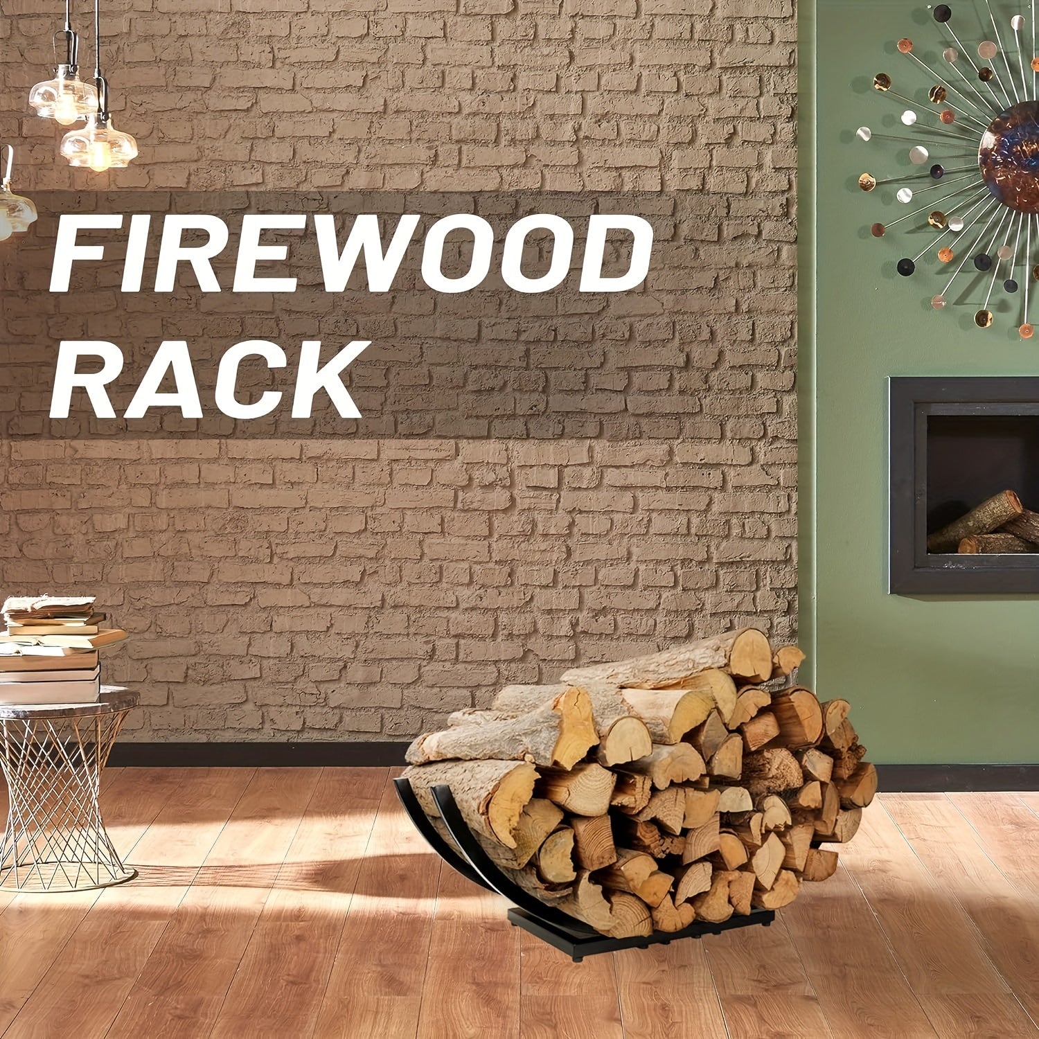 Outdoor Firewood Rack Curved Log Holder Heavy Duty