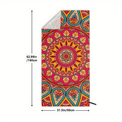 Quick Drying Flower Print Beach Towel Lightweight Sand Camping Vacation