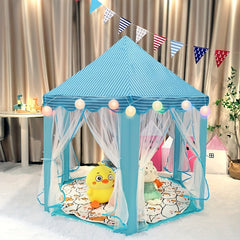 Kids Indoor Hexagonal Tulle Tent For Boys And Girls