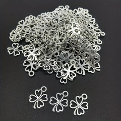 30pcs Alloy Bead Caps Clover Shape Pendant Charms for Jewelry Making
