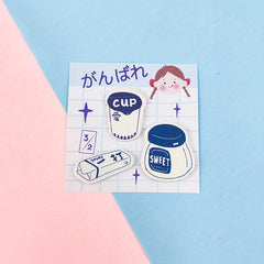 Cartoon Shape Message Stickers - 60 Pieces