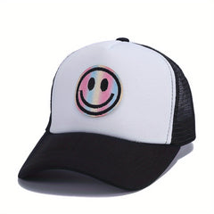 Men's Laser Happy Face Labeling Sponge Adjustable Baseball Cap