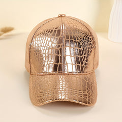 PU Pattern Baseball Cap Men's All match Sunshade Sunscreen Champagne Golden Brig