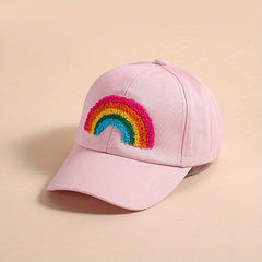 Rainbow Patch Casual Baseball Cap Solid Cartoon Couple Hat Adjustable