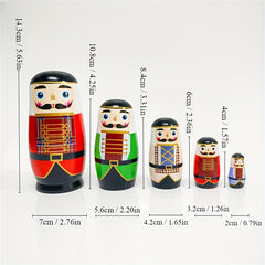Colorful Wooden Nesting Dolls Set Educational Stackable Toys for Kids