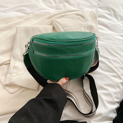 Double Zipper Fanny Pack Women's Crossbody Bag