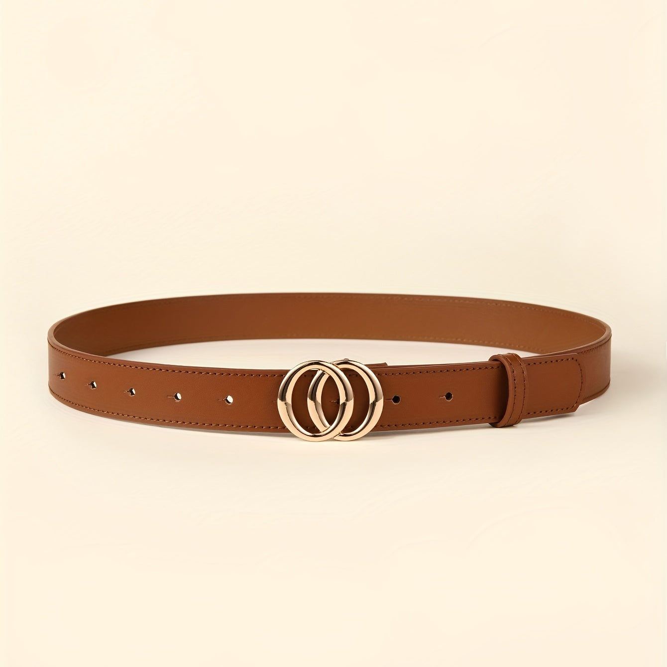 Vintage Double Ring Buckle Belt for Women