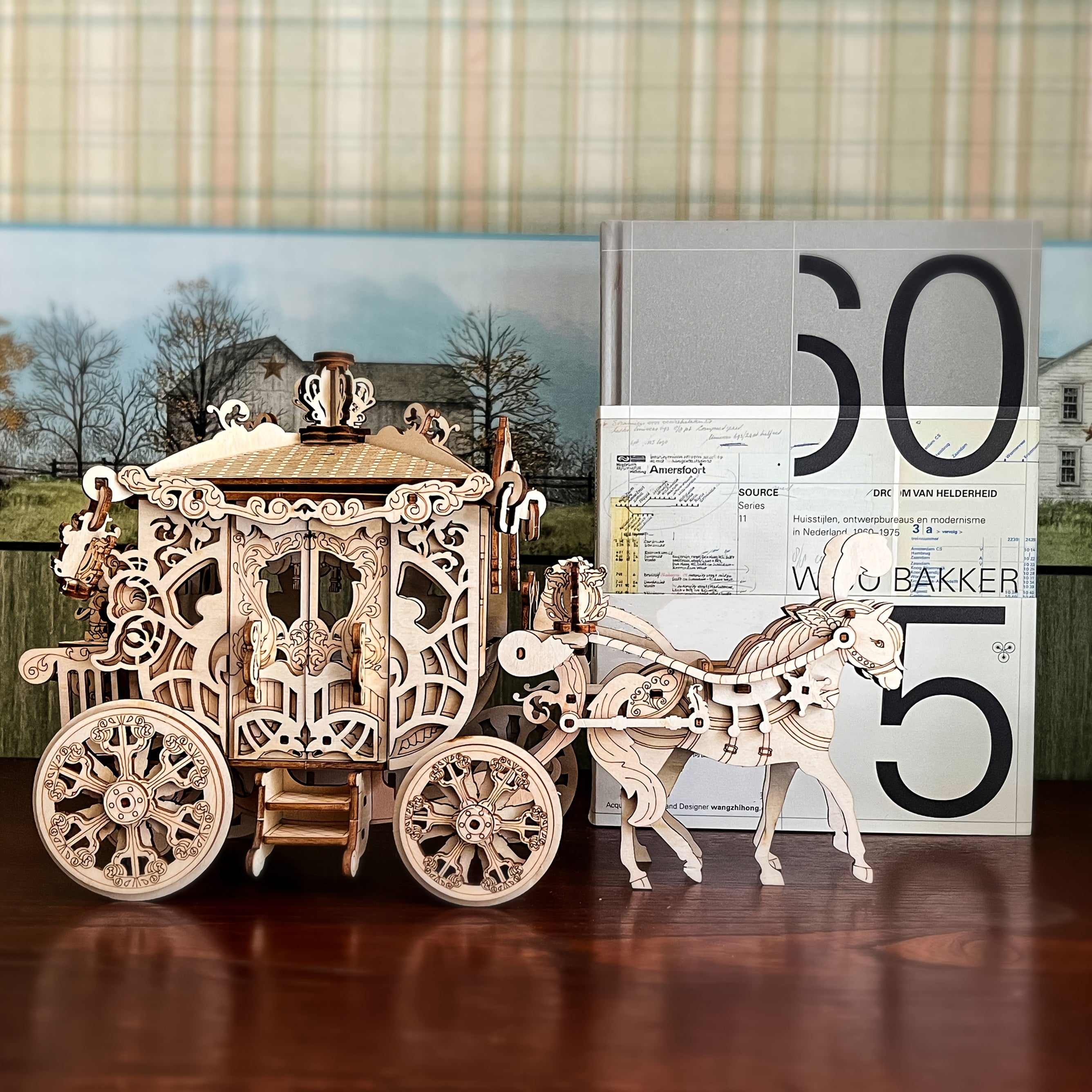 3D Wooden Train Puzzle 1:80 Scale Mechanical Model Kit Brain Teaser DIY Craft