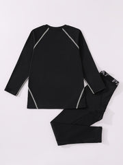 Kids Compression Fleece Sets Crew Neck Pullover & Matching Pants