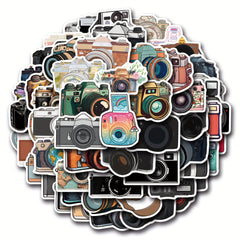 55 Camera Themed PVC Stickers for Scrapbooking Laptops Water Bottles