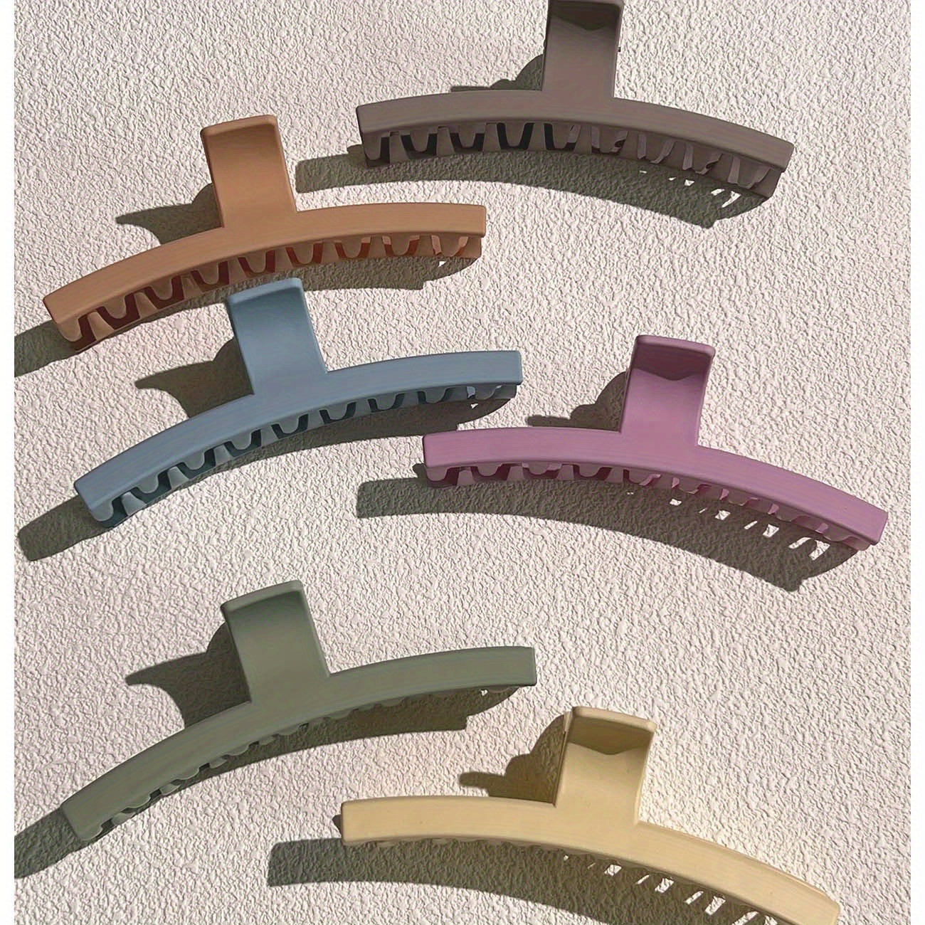 6pcs Large Hair Claw Frosted Non slip Shark Claw Hair Accessories